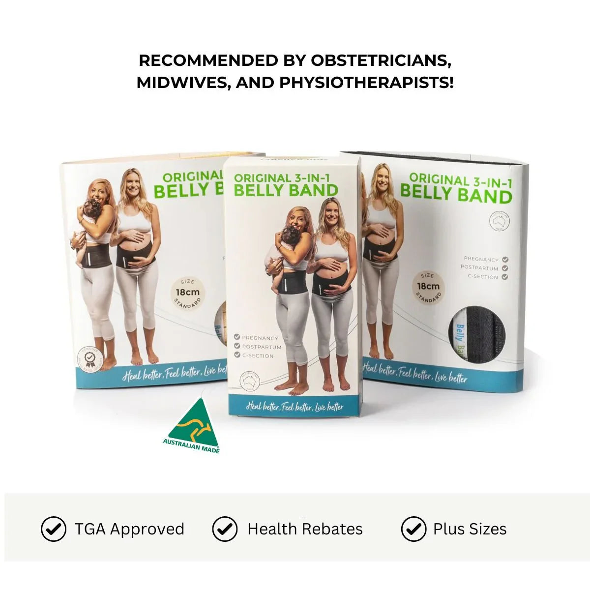 3-in-1 Belly Band for Pregnancy, Postpartum, C-section